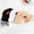 Moda Cordeiro Lã Vintage Furry Bucket Hat